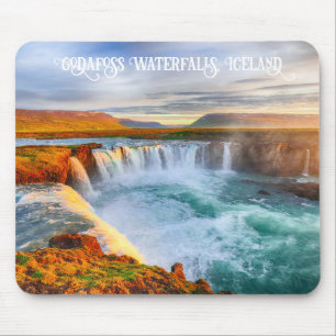Custom Text Godafoss Waterfalls, Iceland Mouse Pad