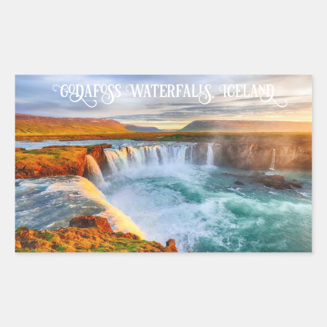 Custom Text Godafoss Waterfalls, Iceland Sticker (Front)
