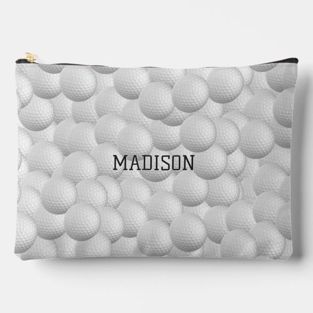 Custom Text Golf Balls Accessory Pouch (Front)