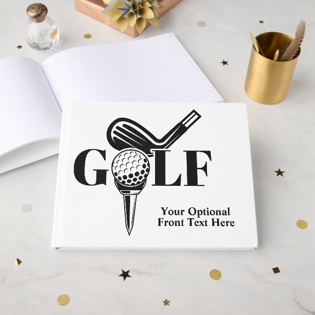 Custom Text Golf Guest Book (Front Open)