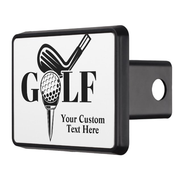 Custom Text Golf Trailer Hitch Cover (Left)