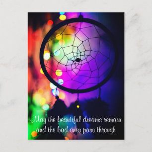 Custom Text Good Dreams Night Lights Dreamcatcher Postcard