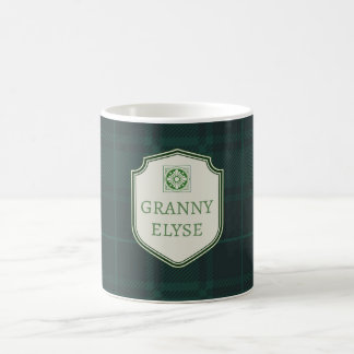 Custom Text Grandma Granny Green Plaid Coffee Mug