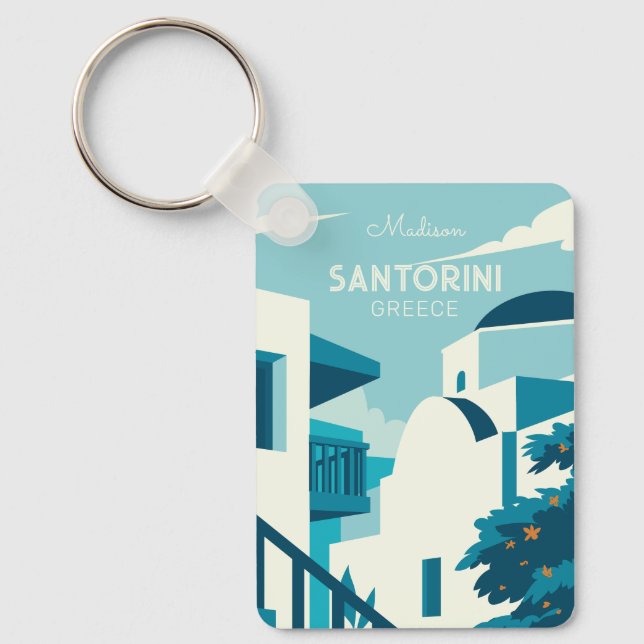 Custom Text Greece Keychain (Front)