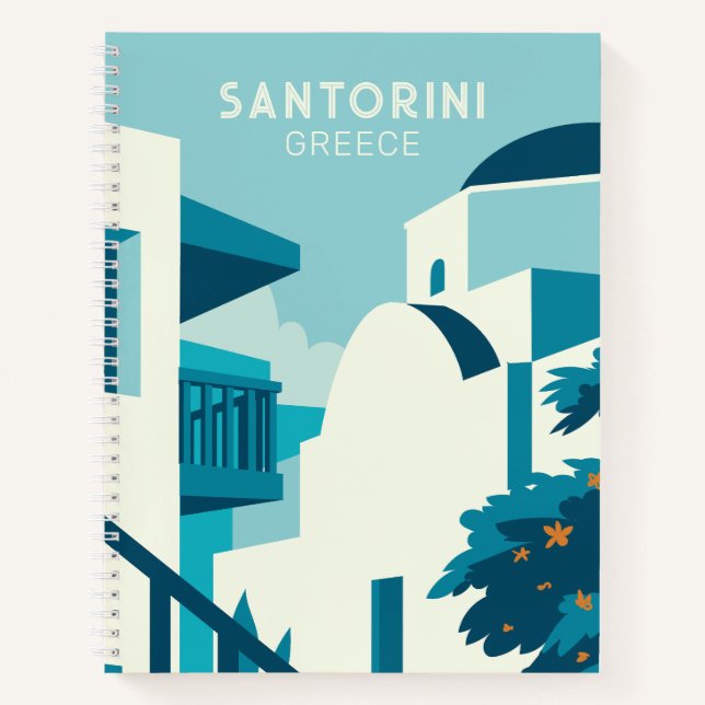 Custom Text Greece Notebook (Front)