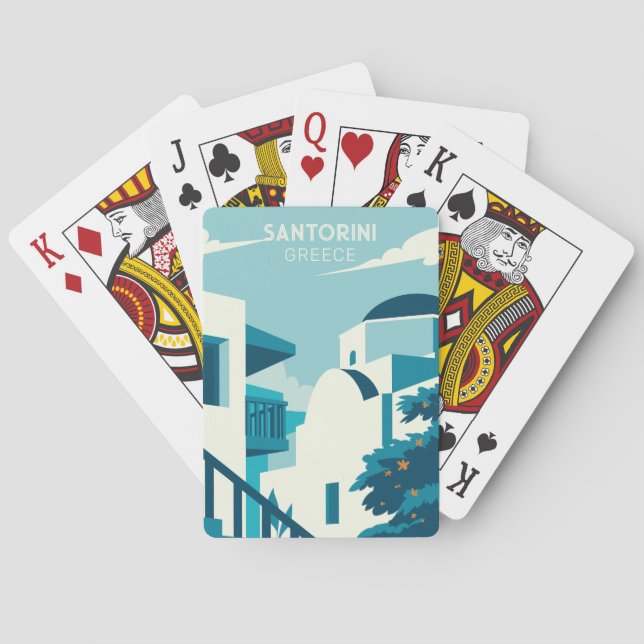 Custom Text Greece Playing Cards (Back)