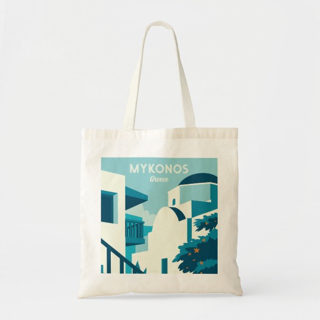 Custom Text Greece Tote Bag (Front)