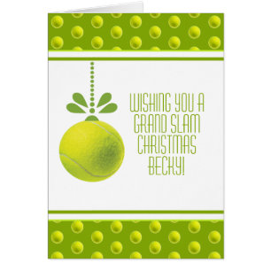 Custom text  green Tennis bauble Christmas