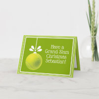 Custom text  green Tennis bauble Christmas 