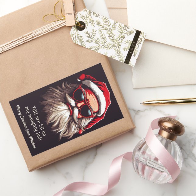 Custom Text Grumpy Santa Sticker (Gifting)
