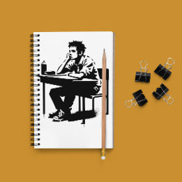 Custom Text Grunge Student Art Notebook