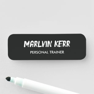 Custom text gym business grey name tag