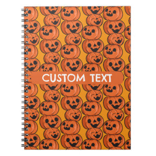 Custom Text Halloween Happy Pumpkins Personalize Notebook