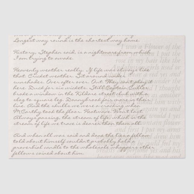 Custom Text Hand Written Letter Script Decoupage Tissue Paper (Front)