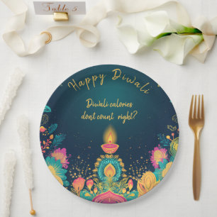 Custom text, Happy Diwali Paper Plate