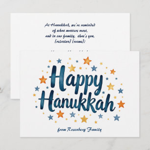 Custom text Happy Hanukkah✡️, Holiday Card