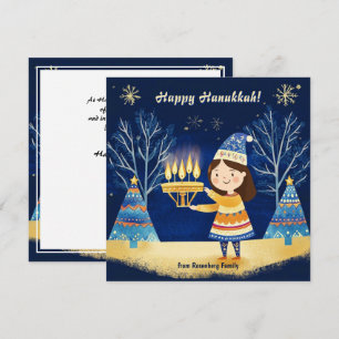 Custom text Happy Hanukkah✡️, Star of David Holiday Card