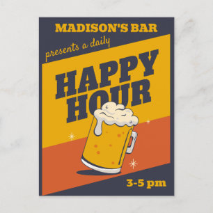 Custom Text Happy Hour Postcard