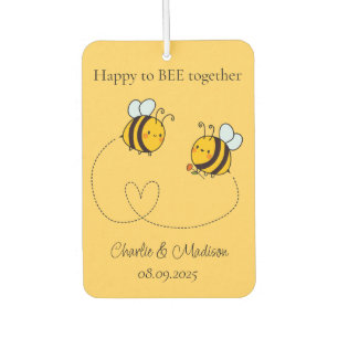 Custom Text Happy Love Bees Air Freshener