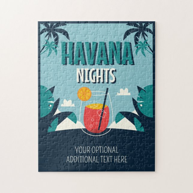 Custom Text "Havana Nights" Jigsaw Puzzle (Vertical)