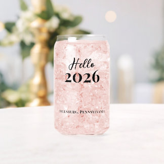 Custom Text Hello 2026 New Years Eve Party Can Glass