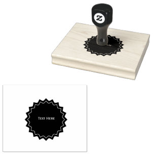 Custom Text Here Horizontal Orientation Wooden Art Rubber Stamp