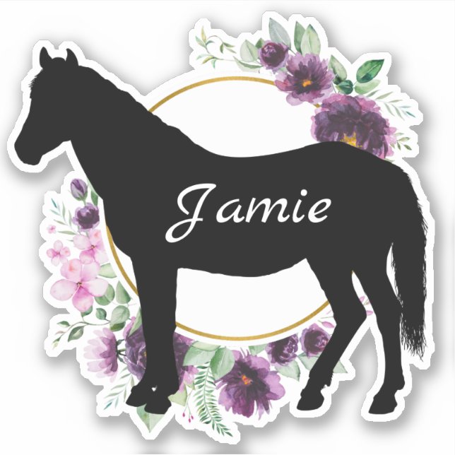 Custom Text Horse Name farm equine Sticker (Front)