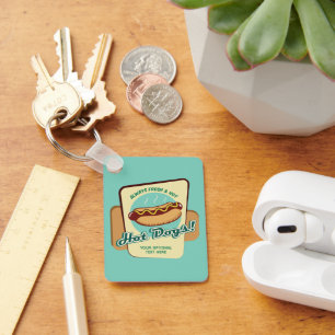 Custom Text Hot Dog Keychain