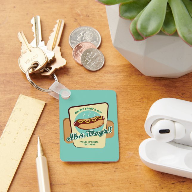 Custom Text Hot Dog Keychain (Desk)