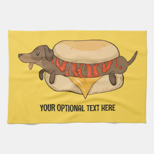 Custom Text Hot Dog Kitchen Towel