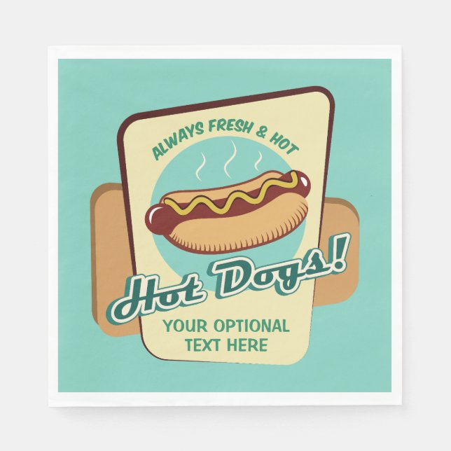 Custom Text Hot Dog Napkin (Front)