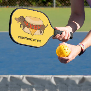 Custom Text Hot Dog Pickleball Paddle