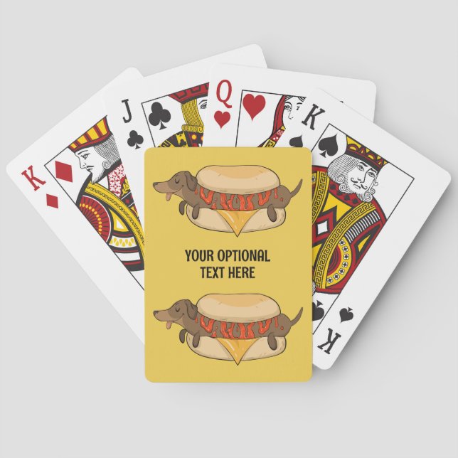 Custom Text Hot Dog Playing Cards (Back)