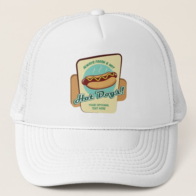 Custom Text Hot Dog Trucker Hat (Front)