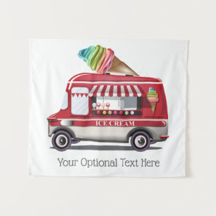 Custom text Ice Cream Truck tapestry
