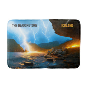 Custom Text Iceland Bath Mat