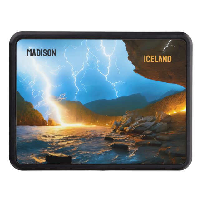 Custom Text Iceland Trailer Hitch Cover (Front)
