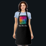 Custom Text Image Colour Template Best Mom Ever Apron<br><div class="desc">Custom Colour Upload Your Photo Picture Image Here Minimalist Simple Design Best Mom Ever Black Medium Apron.</div>