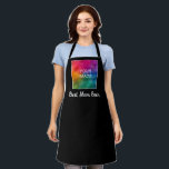 Custom Text Image Colour Template Best Mom Ever Apron<br><div class="desc">Custom Colour Upload Your Photo Picture Image Here Minimalist Simple Design Best Mom Ever Black Medium Apron.</div>
