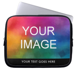 Custom Text Image Design Colour Elegant Template Laptop Sleeve