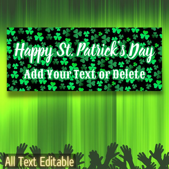 Custom Text Irish Party St Patrick's Day Shamrock Banner (Creator Uploaded)