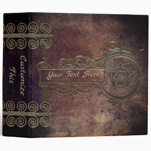 Custom Text Iron Pentacle & Swirl Pagan Shadows Binder