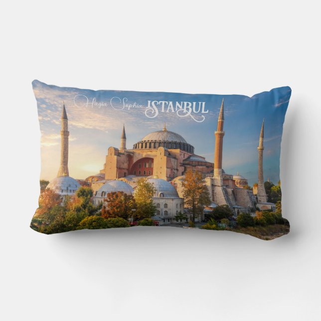 Custom Text Istanbul Lumbar Pillow (Back)