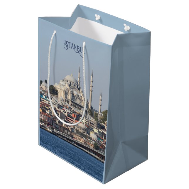 Custom Text Istanbul Medium Gift Bag (Back Angled)