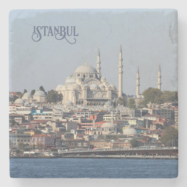 Custom Text Istanbul Stone Coaster (Front)