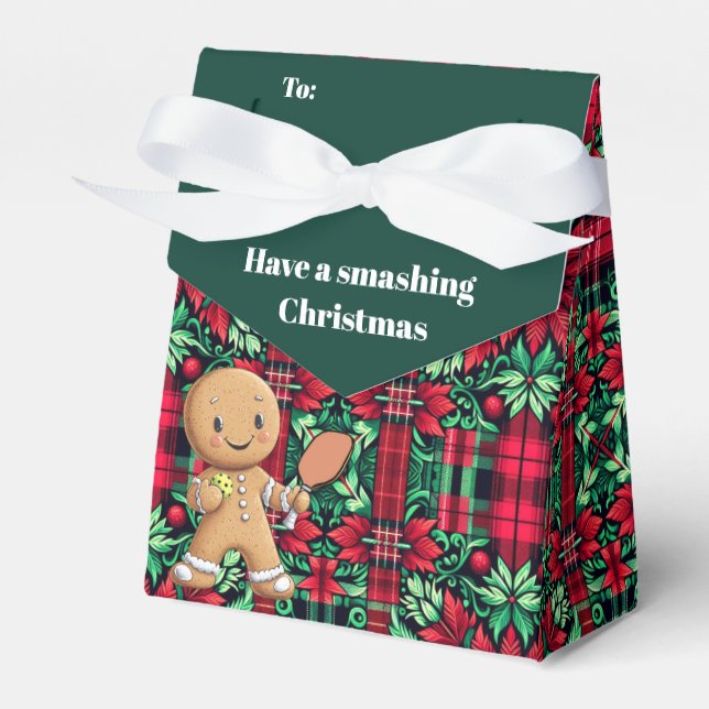 Custom text Jolly Ginger Paddle Pouch Favor Box (Front Side)