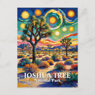 Custom Text Joshua Tree Van Gogh Colorful Desert Postcard