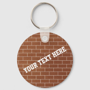 Custom Text Keychain Brick Wall Personalized