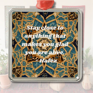 Custom Text Khatam Marquetry Iranian Art Gifts Metal Ornament