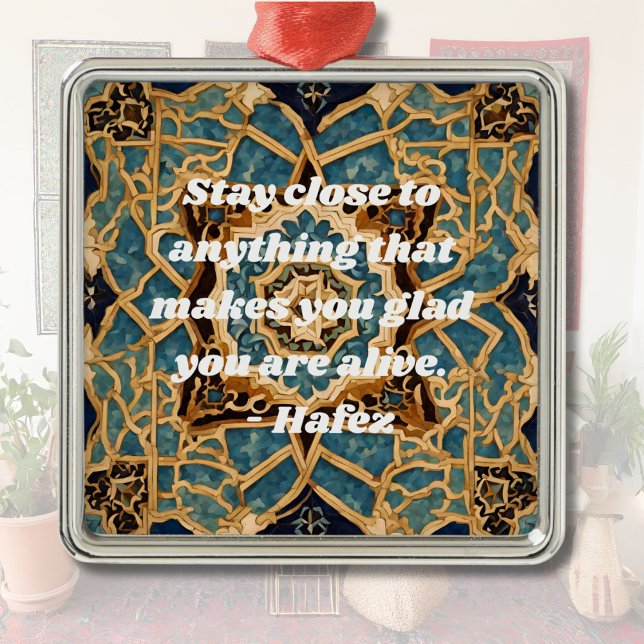 Custom Text Khatam Marquetry Iranian Art Gifts Metal Ornament (Custom Text Khatam Marquetry Iranian Art Gifts)
